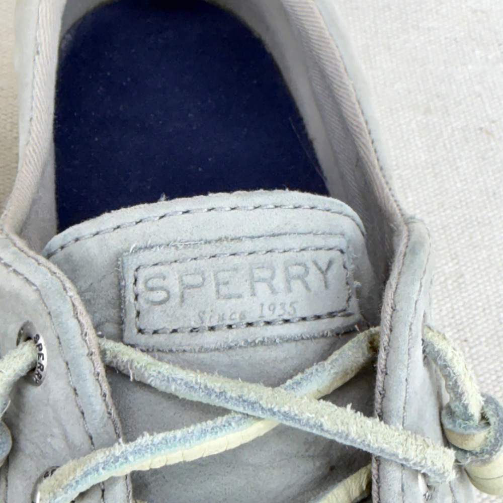 Sperry Crest Vibe Grey Nubuck Leather Sneakers Womens 8.5 STS82398 Boat Shoes - Picture 2 of 13